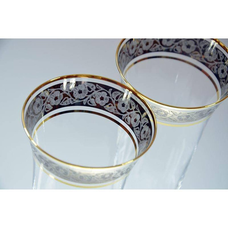 Bohemia kpl 6 kieliszków do szampana 190ml Złoto-Platyna Angela