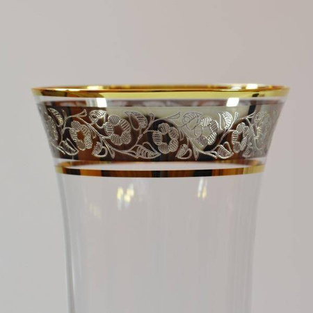 Bohemia kpl 6 kieliszków do szampana 190ml Złoto-Platyna Angela