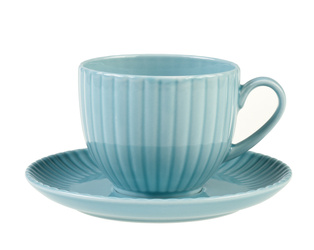 Lubiana komplet filiżanek ze spodkami dla 6 osób Daisy Waterfall Turkusowy