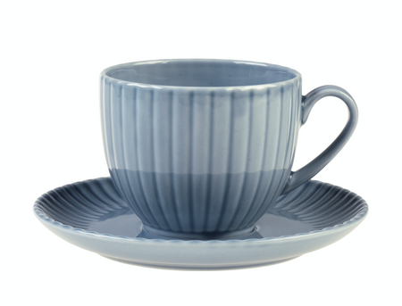 Lubiana zestaw obiadowo kawowy dla 6 osób 30 elementów Daisy Seaside szaroniebieski