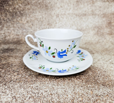 Jastra filiżanka niska 200ml/spodek 145mm dekorowana