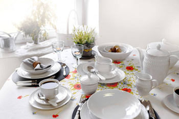 Zestaw obiadowy dla 6 osób 25 elementów Sofia biała