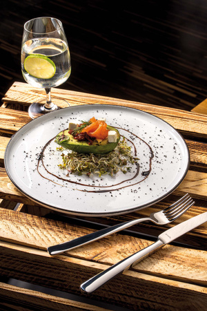 Lubiana talerz płytki 260mm Ankara kropki + linia 6833A