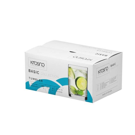 Basic Szklanki - Literatki do napojów 150 ml komplet 6 sztuk