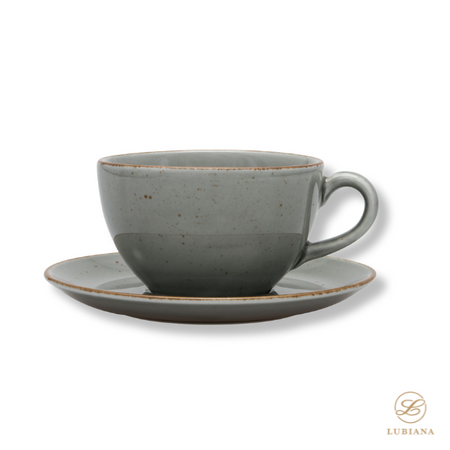 Lubiana kpl filiżanka 280ml/spodek 160mm Aida Art szary