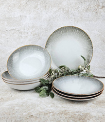 Lubiana komplet talerzy dla 6 osób 18 elementów Boss Reactivo Gretas Gris