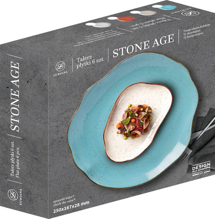 Komplet 6 szt. talerzy 250mm Stone Age CEGLASTY