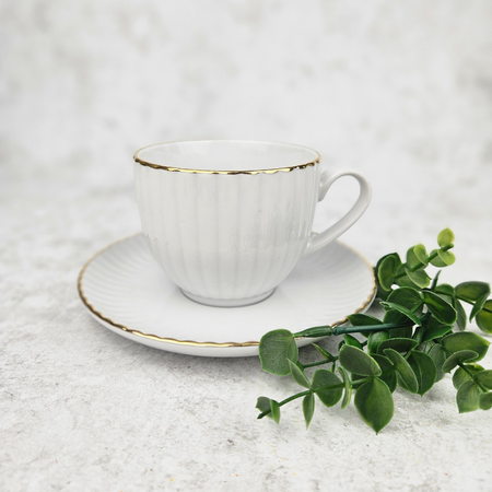 Lubiana komplet filiżanka 200ml/spodek 145mm Daisy Gold Line