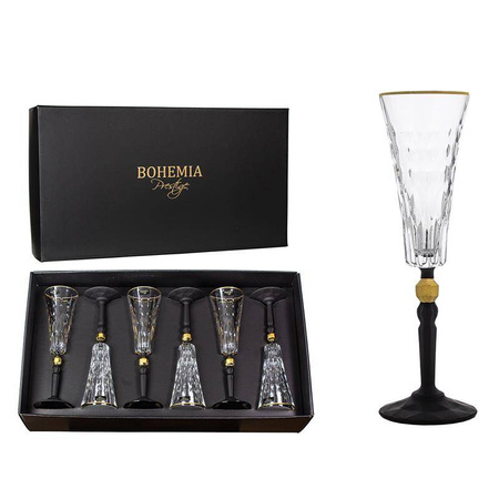 Bohemia kpl 6 kieliszków do szampana 170ml Conte Black