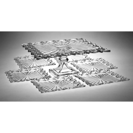 Bohemia zestaw tortownica+6 talerzy deserowych Pierce