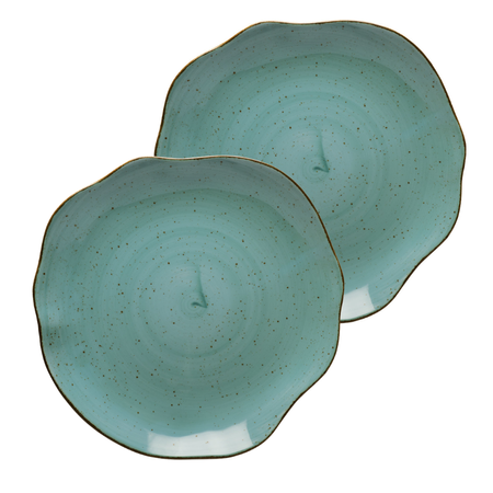 komplet 2 talerzy płytkich 28 cm Stone Age morski
