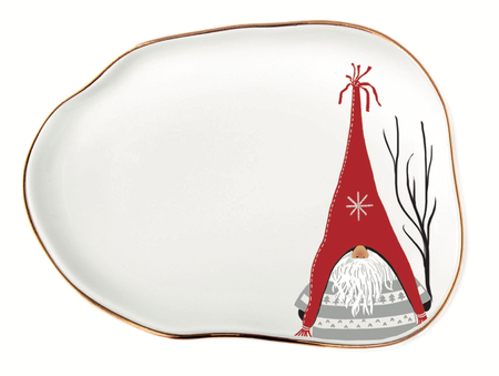 Lubiana porcelana Stone Age garnitur śniadaniowy 1/3 złoto SKRZATY HO HO HO