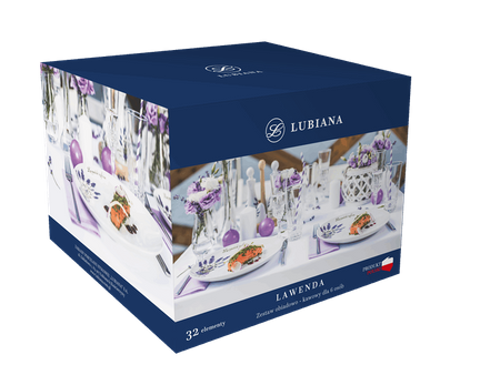 Zestaw obiadowo kawowy dla 6 osób 32 elementów Boss/Dorota/Venus LAWENDA