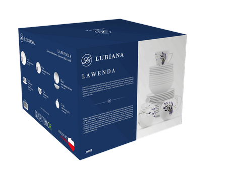 Zestaw obiadowo kawowy dla 6 osób 32 elementów Boss/Dorota/Venus LAWENDA