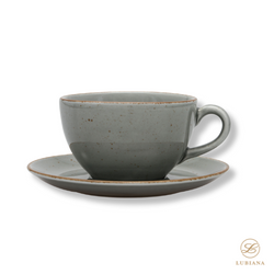 Lubiana kpl filiżanka 280ml/spodek 160mm Aida Art szary