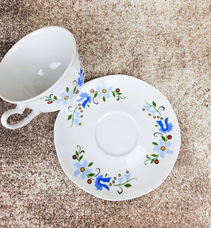 Jastra filiżanka niska 200ml/spodek 145mm dekorowana