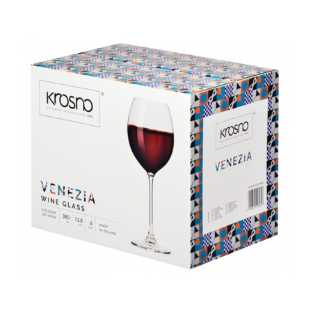 Krosno komplet 6 kieliszków 380ml do wina czerwonego Venezia