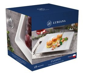 Zestaw obiadowy dla 6 osób, 18 elementów Classic biały