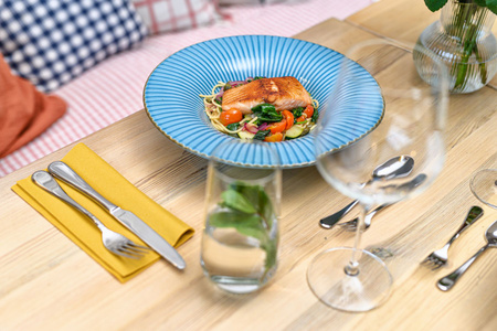 Lubiana talerz głęboki do pasty 300mm Daisy ART turkus