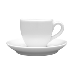 Lubiana Komplet filiżanka ze spodkiem 80ml / 120mm Aida biała
