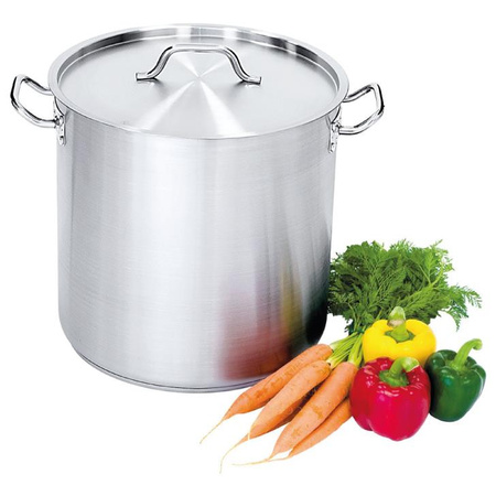Stalgast garnek wysoki z pokrywką, stalowy, Ø 200 mm, V 6.3 l