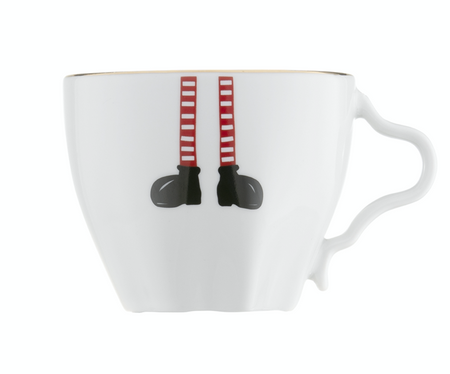 Lubiana porcelana Stone Age garnitur śniadaniowy 1/3 złoto SKRZATY HO HO HO