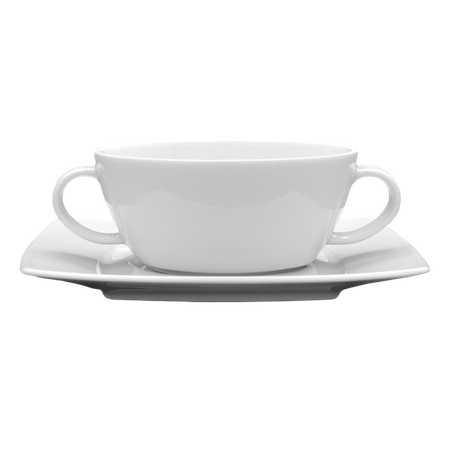 Komplet bulionówka ze spodkiem 300 ml / 170mm Victoria biała