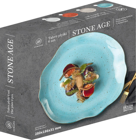 Komplet 6 talerzy 280mm Stone Age MORSKI