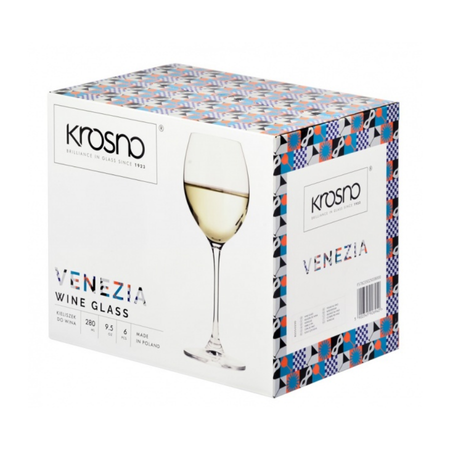 Krosno komplet 6 kieliszków 250ml do wina białego Venezia